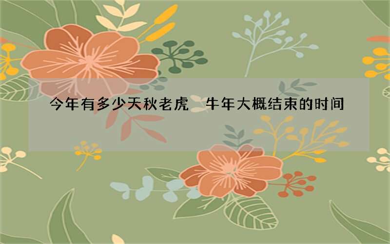 今年有多少天秋老虎 牛年大概结束的时间